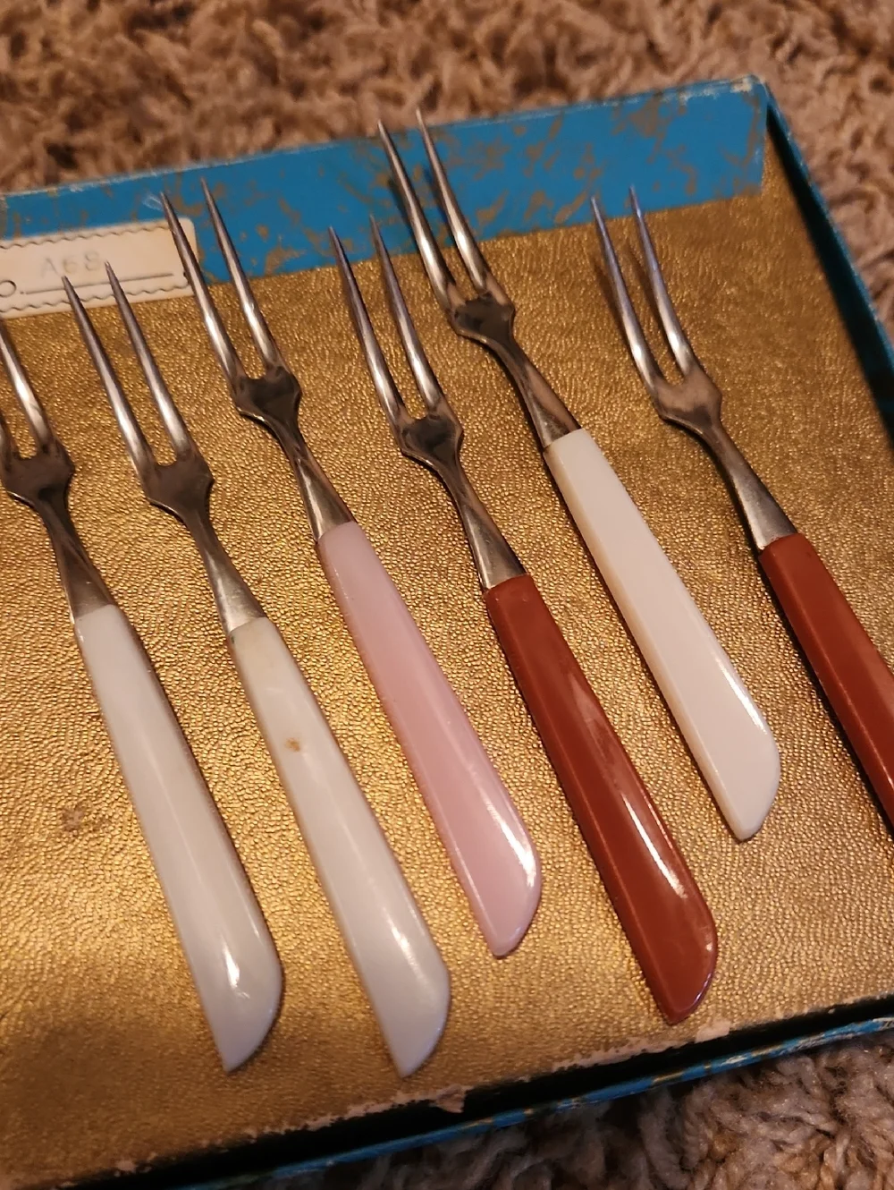 VTG 1950s Dinkee Knife Set /charcuterie Set With Mini Appotizer Forks